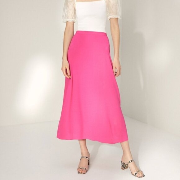 Aritzia Wilfred Midi Skirt Electron Fuschia Pink Size 2 - Picture 1 of 8